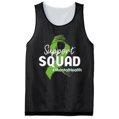 Support Squad Mental Health Awareness Lime Green Ribbon Mesh Reversible Basketball Jersey Tank