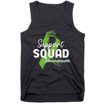 Support Squad Mental Health Awareness Lime Green Ribbon Tank Top