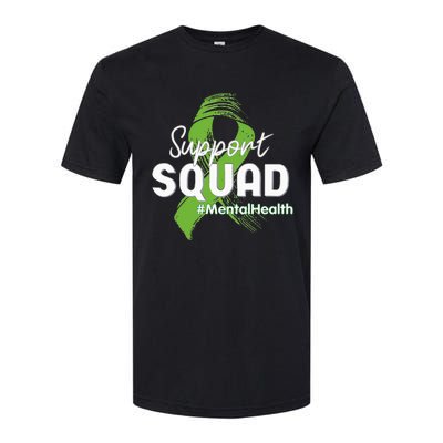 Support Squad Mental Health Awareness Lime Green Ribbon Softstyle CVC T-Shirt