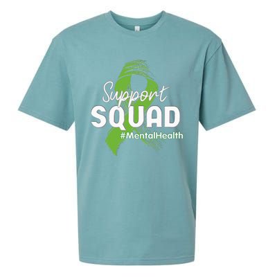 Support Squad Mental Health Awareness Lime Green Ribbon Sueded Cloud Jersey T-Shirt