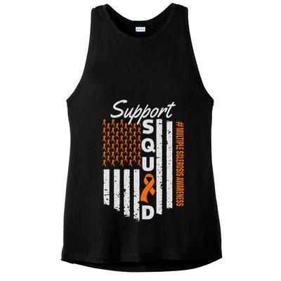 Support Squad Multiple Sclerosis Awareness Ms Awareness Ladies PosiCharge Tri-Blend Wicking Tank