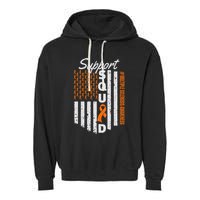 Support Squad Multiple Sclerosis Awareness Ms Awareness Garment-Dyed Fleece Hoodie