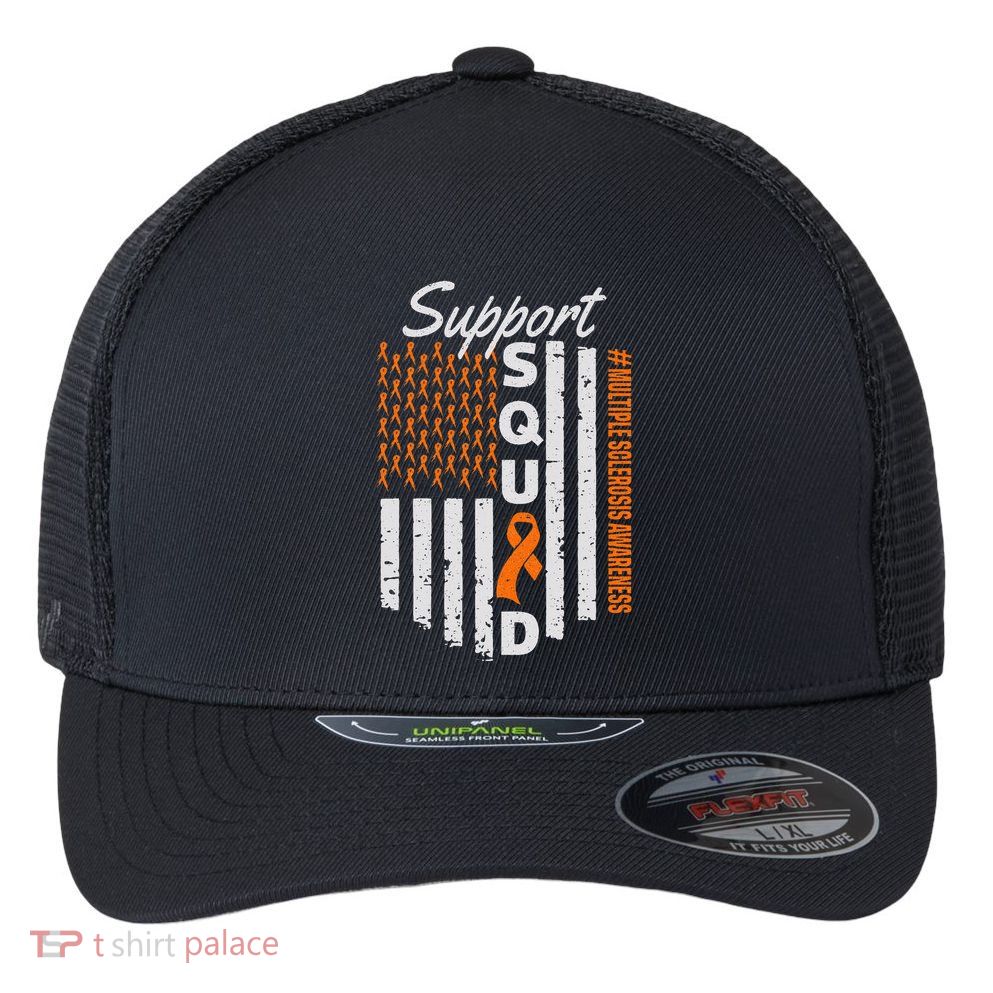 Support Squad Multiple Sclerosis Awareness Ms Awareness Flexfit Unipanel Trucker Cap
