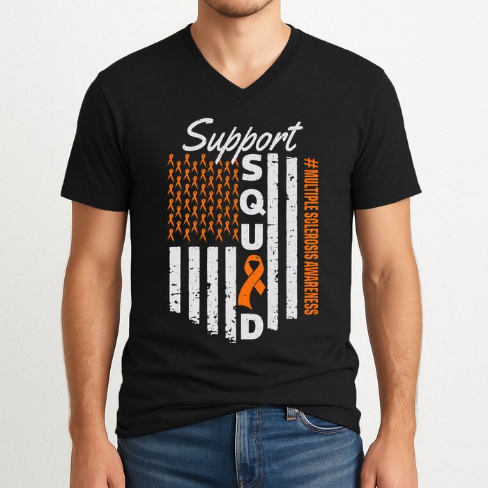 Support Squad Multiple Sclerosis Awareness Ms Awareness V-Neck T-Shirt