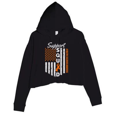 Support Squad Multiple Sclerosis Awareness Ms Awareness Crop Fleece Hoodie
