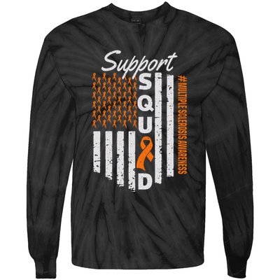 Support Squad Multiple Sclerosis Awareness Ms Awareness Tie-Dye Long Sleeve Shirt