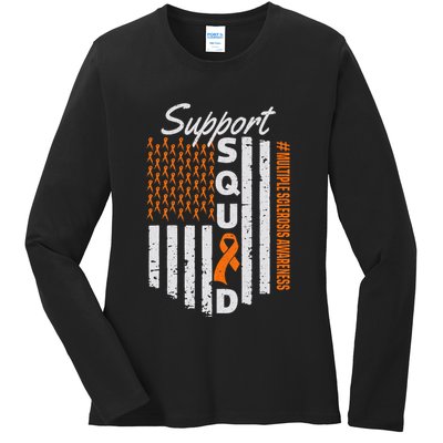 Support Squad Multiple Sclerosis Awareness Ms Awareness Ladies Long Sleeve Shirt
