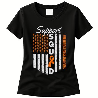 Support Squad Multiple Sclerosis Awareness Ms Awareness Womens T-Shirt