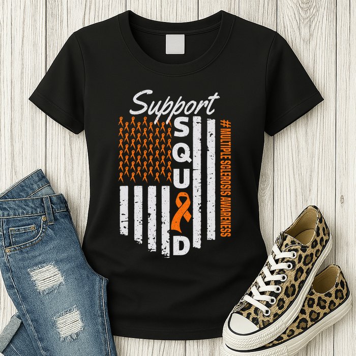 Support Squad Multiple Sclerosis Awareness Ms Awareness Womens T-Shirt