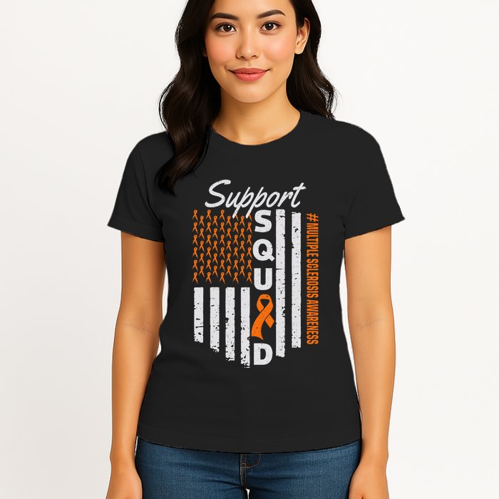 Support Squad Multiple Sclerosis Awareness Ms Awareness Womens T-Shirt