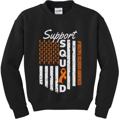Support Squad Multiple Sclerosis Awareness Ms Awareness Kids Sweatshirt