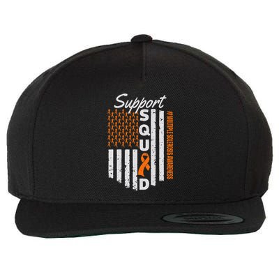 Support Squad Multiple Sclerosis Awareness Ms Awareness Wool Snapback Cap