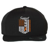 Support Squad Multiple Sclerosis Awareness Ms Awareness Wool Snapback Cap
