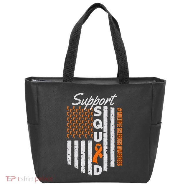 Support Squad Multiple Sclerosis Awareness Ms Awareness Zip Tote Bag