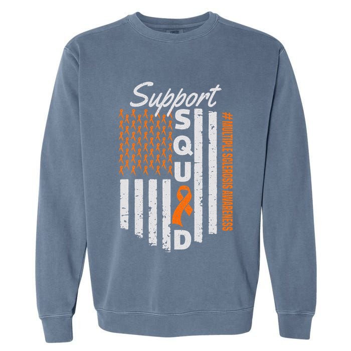Support Squad Multiple Sclerosis Awareness Ms Awareness Garment-Dyed Sweatshirt