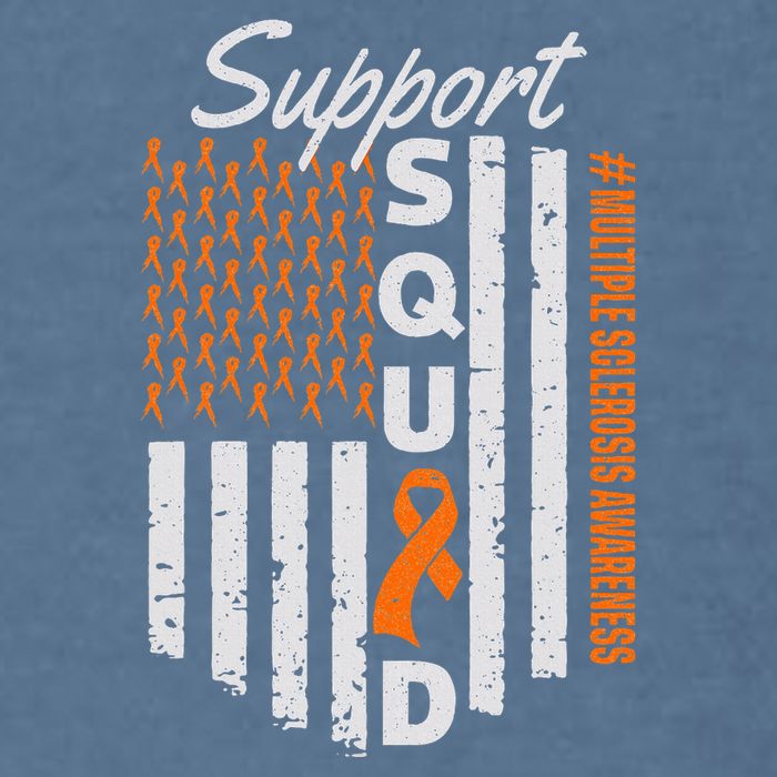 Support Squad Multiple Sclerosis Awareness Ms Awareness Garment-Dyed Sweatshirt