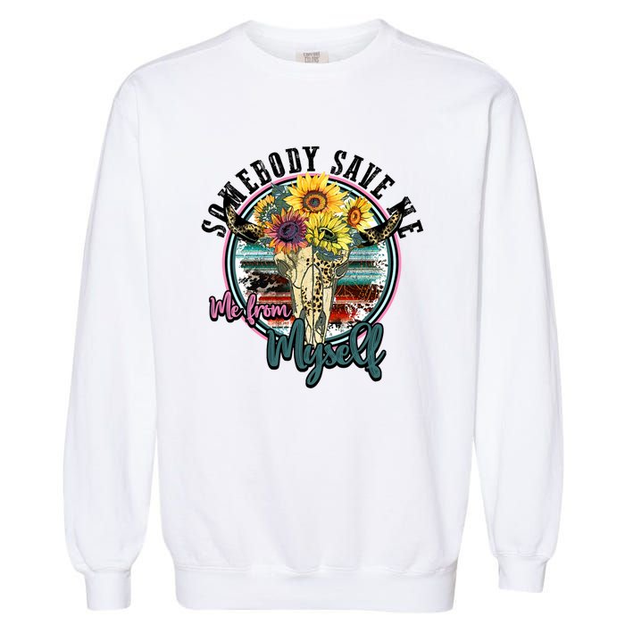 Somebody Save Me Country Music Retro Cowgirl Garment-Dyed Sweatshirt