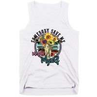 Somebody Save Me Country Music Retro Cowgirl Tank Top