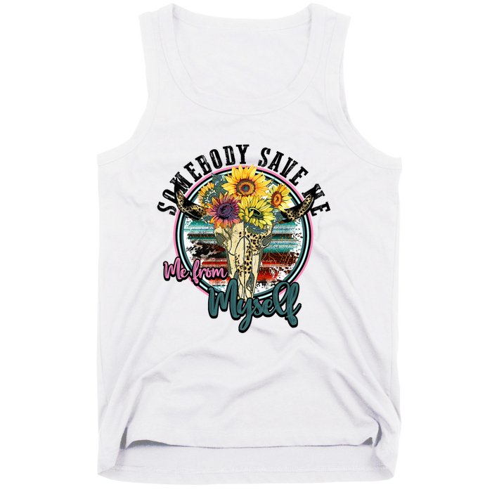 Somebody Save Me Country Music Retro Cowgirl Tank Top