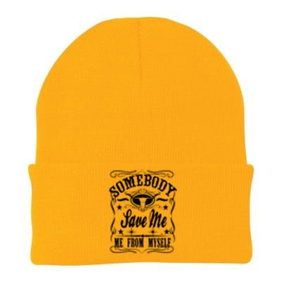 Somebody Save Me From Myself Country Music Front & Back Knit Cap Winter Beanie