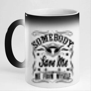 Somebody Save Me From Myself Country Music Front & Back 11oz Black Color Changing Mug