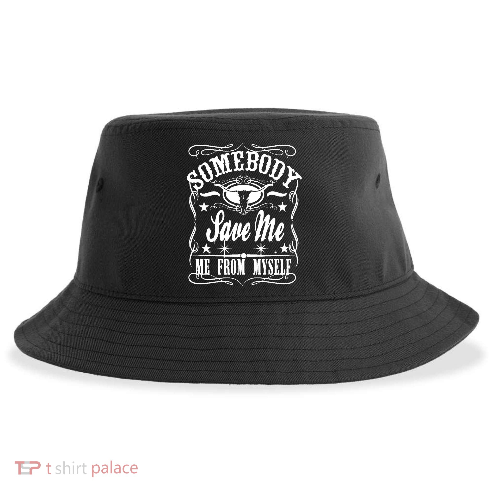 Somebody Save Me From Myself Country Music Front & Back Sustainable Bucket Hat
