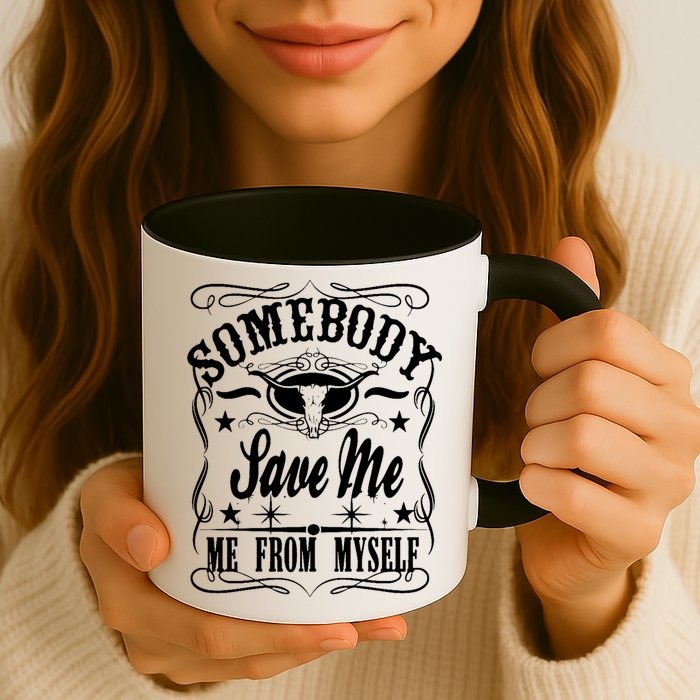 Somebody Save Me From Myself Country Music Front & Back Mug