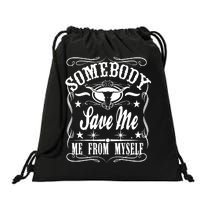 Somebody Save Me From Myself Country Music Front & Back Drawstring Bag