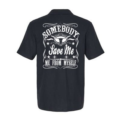 Somebody Save Me From Myself Country Music Front & Back Softstyle Adult Sport Polo