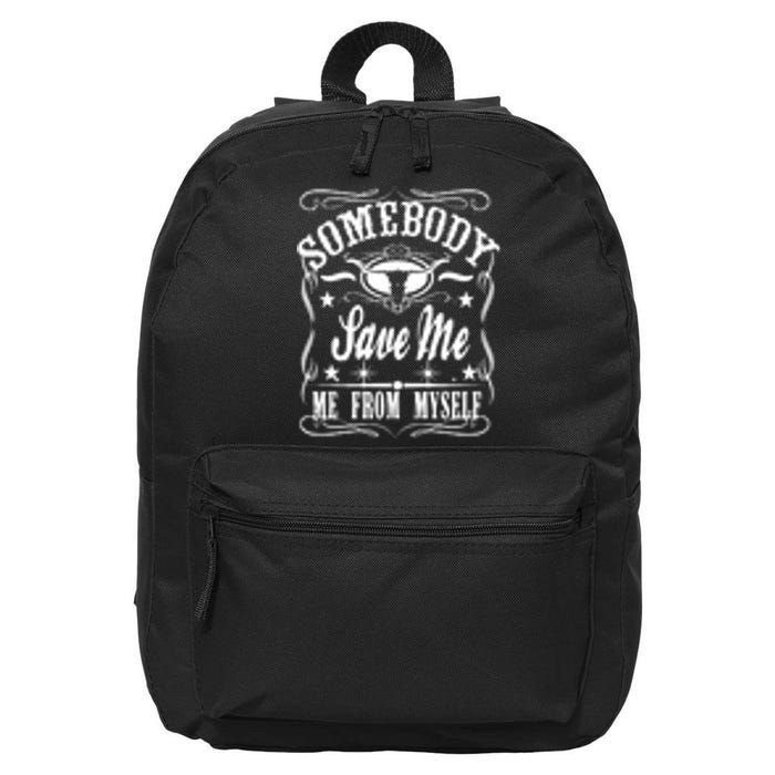 Somebody Save Me From Myself Country Music Front & Back 16 in Basic Backpack