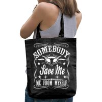 Somebody Save Me From Myself Country Music Front & Back Tote Bag