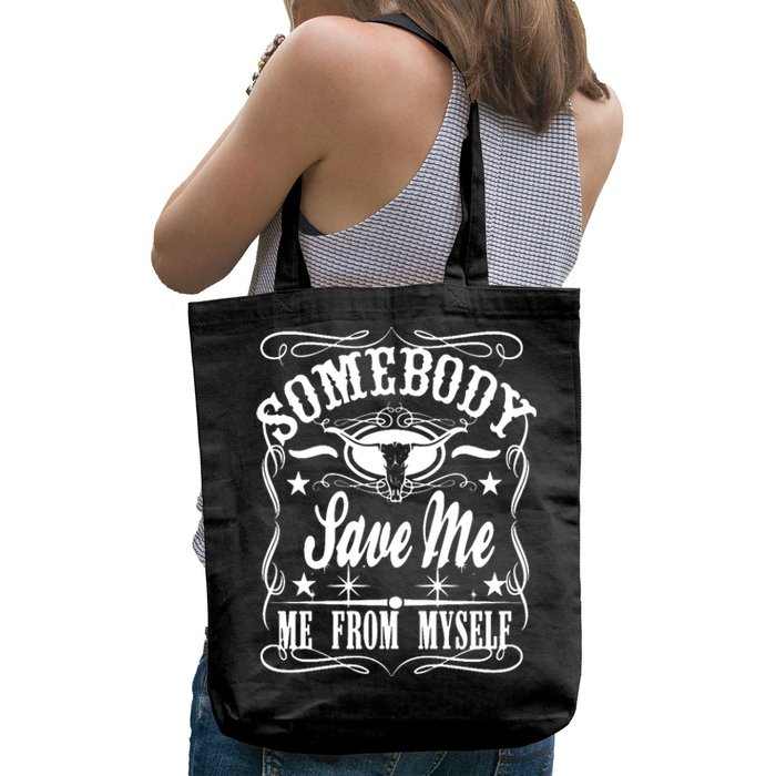 Somebody Save Me From Myself Country Music Front & Back Tote Bag