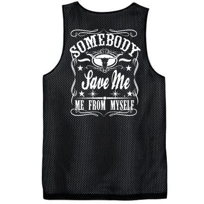 Somebody Save Me From Myself Country Music Front & Back Mesh Reversible Basketball Jersey Tank