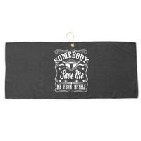 Somebody Save Me From Myself Country Music Front & Back Large Microfiber Waffle Golf Towel