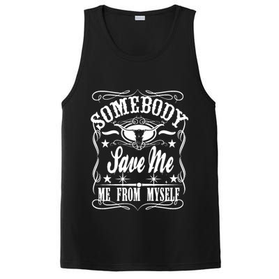 Somebody Save Me From Myself Country Music Front & Back PosiCharge Competitor Tank