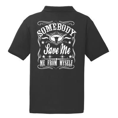 Somebody Save Me From Myself Country Music Front & Back PosiCharge RacerMesh Polo