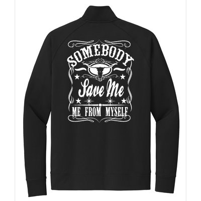 Somebody Save Me From Myself Country Music Front & Back Stretch Full-Zip Cadet Jacket