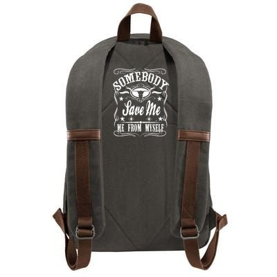 Somebody Save Me From Myself Country Music Front & Back Cotton Canvas Backpack