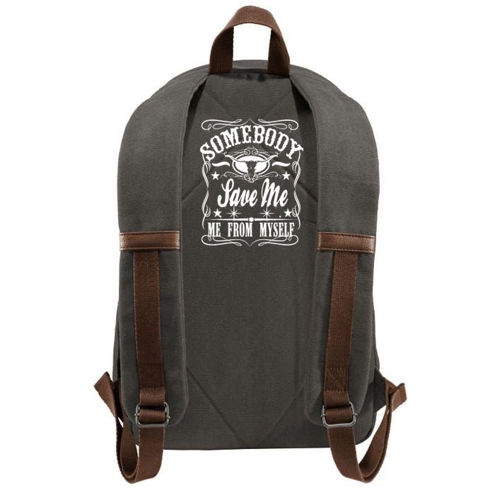 Somebody Save Me From Myself Country Music Front & Back Cotton Canvas Backpack