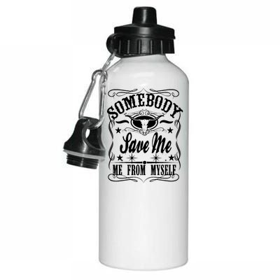 Somebody Save Me From Myself Country Music Front & Back Aluminum Water Bottle