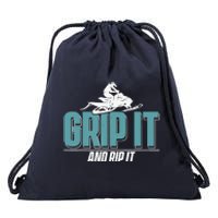 Snowmobiling Snow Machine Snowmobile - Grip It and Rip It Drawstring Bag