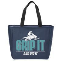 Snowmobiling Snow Machine Snowmobile - Grip It and Rip It Zip Tote Bag