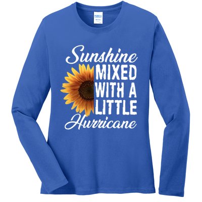 Sunflower Sunshine Mixed With A Little Hurricane Gift Ladies Long Sleeve Shirt