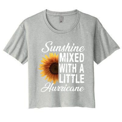 Sunflower Sunshine Mixed With A Little Hurricane Gift Women's Crop Top Tee