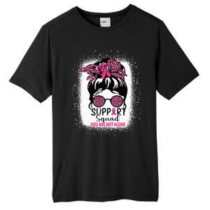 Support Squad Messy Bun Pink Warrior Breast Cancer Awareness Tall Fusion ChromaSoft Performance T-Shirt