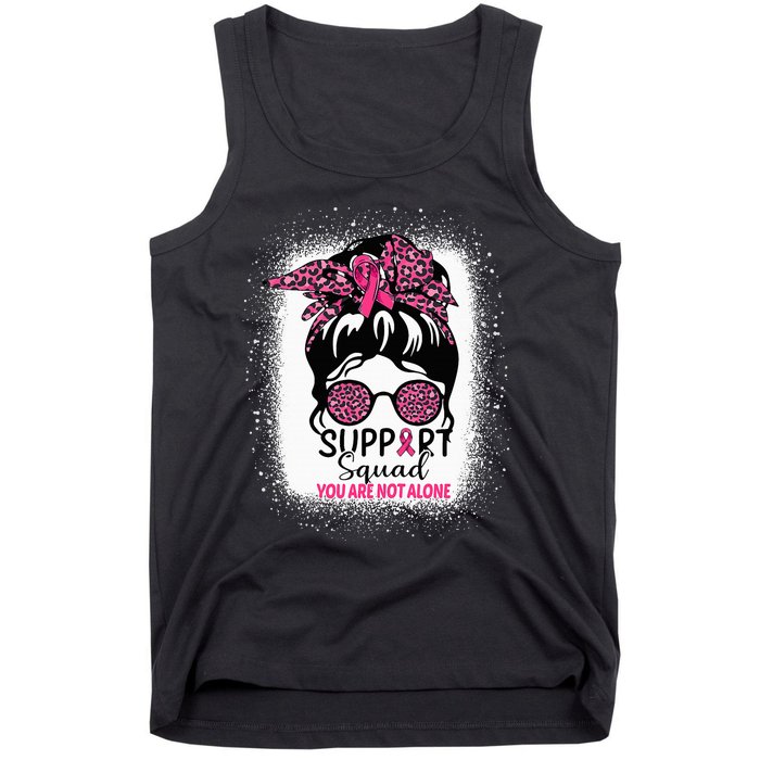 Support Squad Messy Bun Pink Warrior Breast Cancer Awareness Tank Top