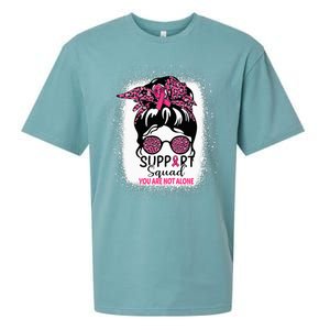 Support Squad Messy Bun Pink Warrior Breast Cancer Awareness Sueded Cloud Jersey T-Shirt