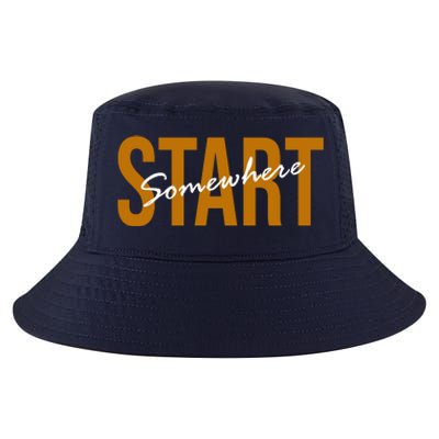 Start Somewhere Motivation Quote Cool Comfort Performance Bucket Hat