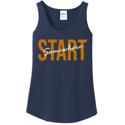 Start Somewhere Motivation Quote Ladies Essential Tank