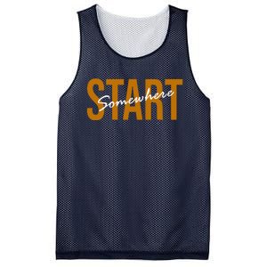 Start Somewhere Motivation Quote Mesh Reversible Basketball Jersey Tank